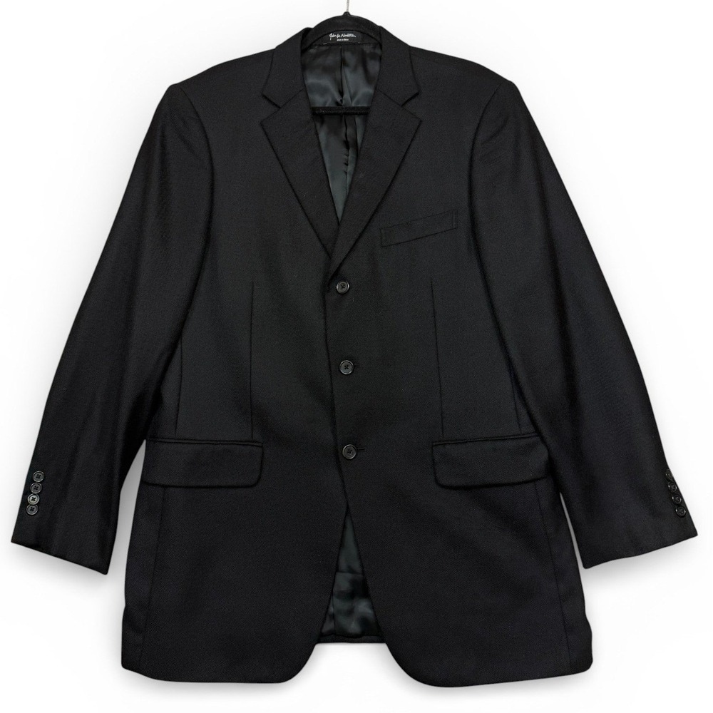 John W Nordstrom Black 100% Cashmere Suit Jacket Blazer Men's 42L